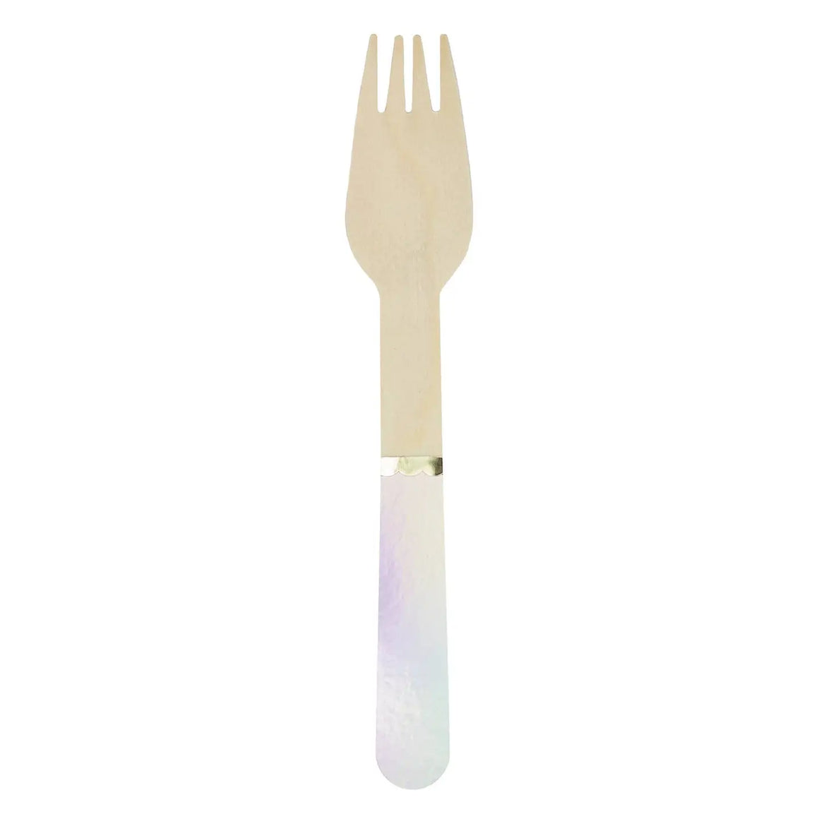 WOODEN FORK SET - IRIDESCENT (for 8)