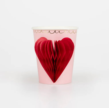 CUPS - VALENTINES MERI MERI HONEYCOMB HEART CUPS