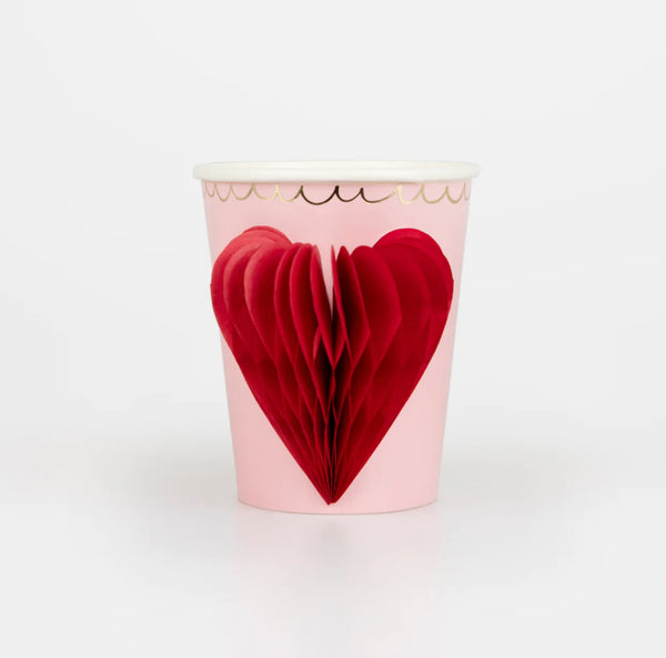 CUPS - VALENTINES MERI MERI HONEYCOMB HEART CUPS
