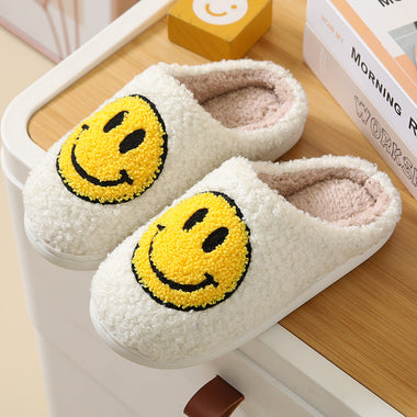 SLIPPERS - PLUSH HAPPY FACE SLIDER KIDS