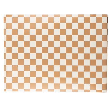 TABLERUNNER - CHECKERED BROWN + WHITE (16x120 inch)