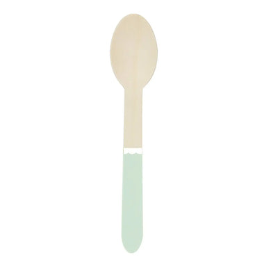 WOODEN SPOON SET - MINT GREEN (for 8)