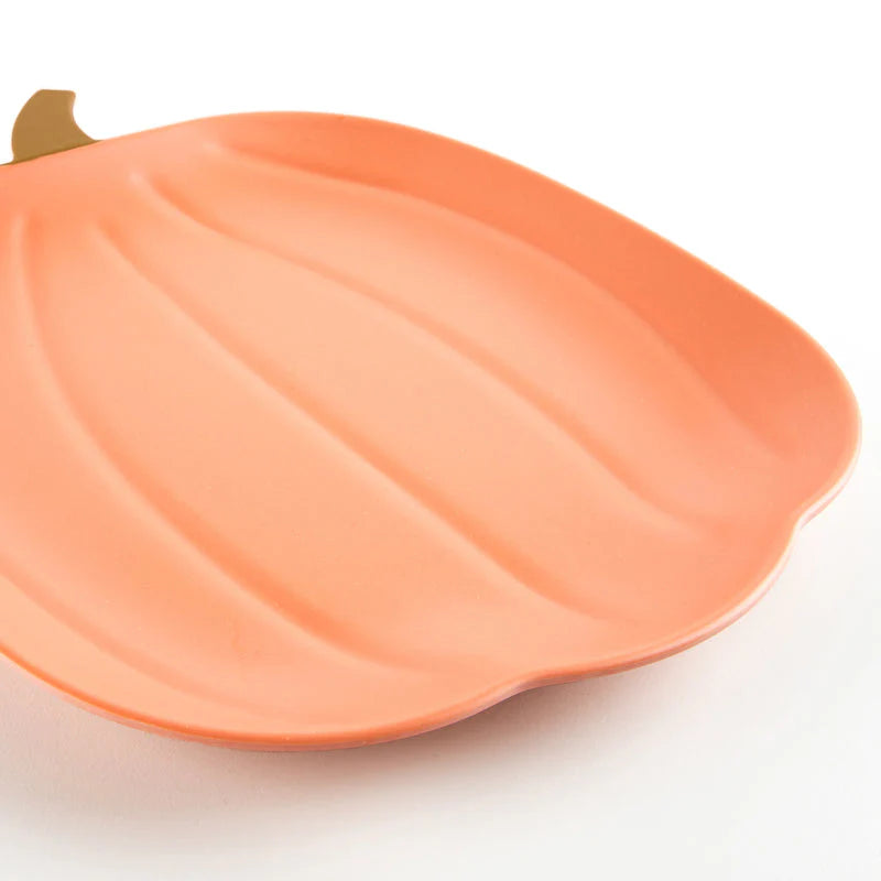 REUSABLE PLATES - BAMBOO PUMPKIN