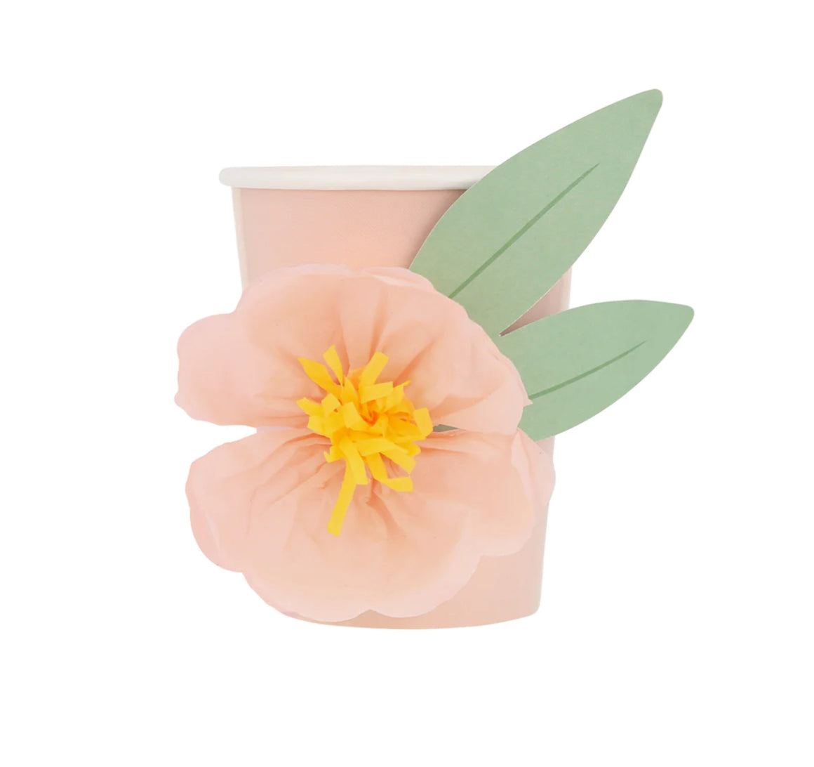 CUPS - FLORAL PINK PAPER FLOWER MERI MERI