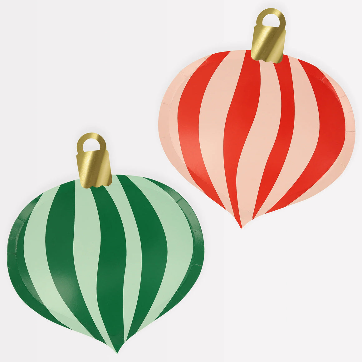 PLATES LARGE SIDE - CHRISTMAS STRIPED ORNAMENTS MERI MERI