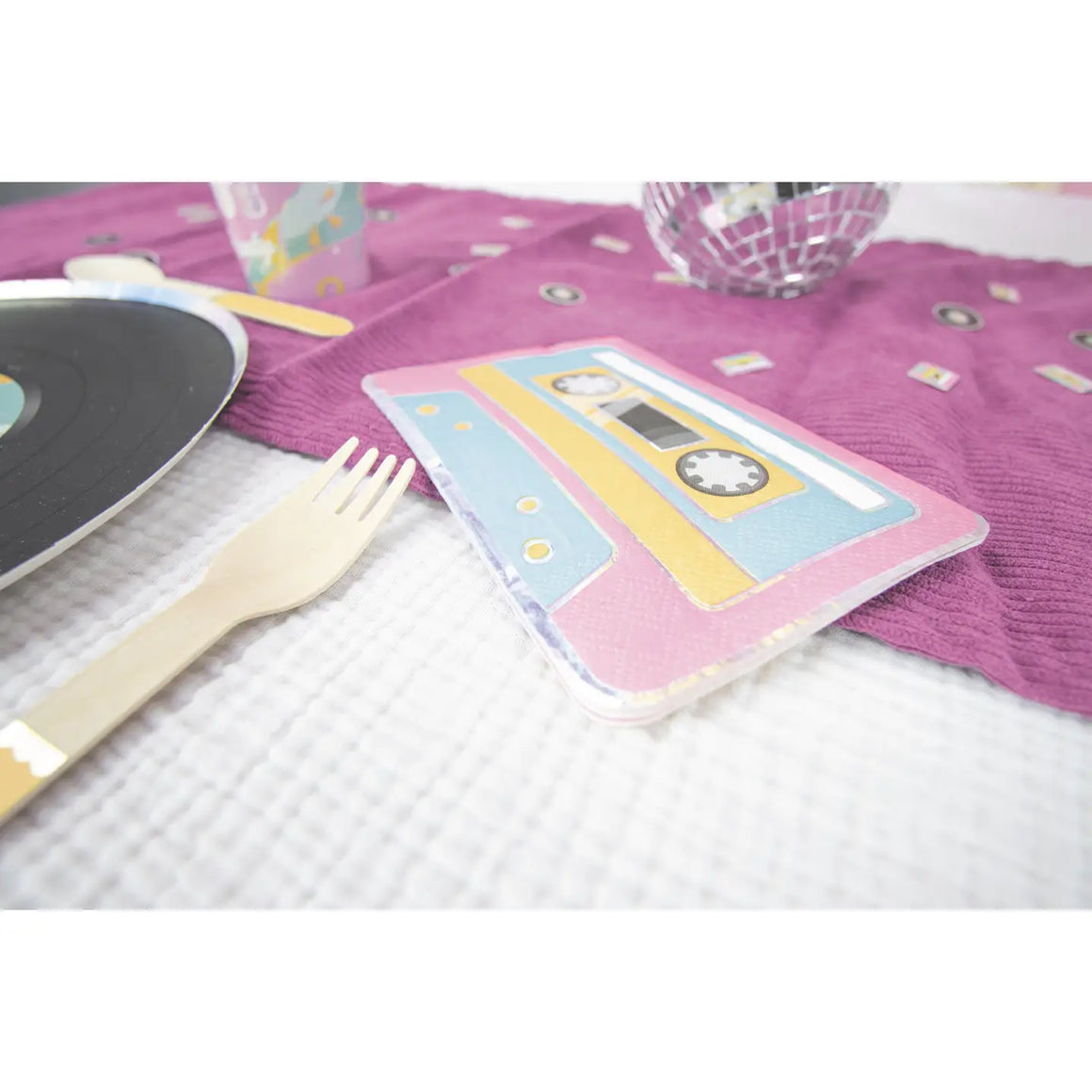 NAPKINS SMALL - PASTEL VINTAGE CASSETTE TAPE