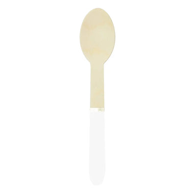 WOODEN SPOON SET - WHITE (for 8)
