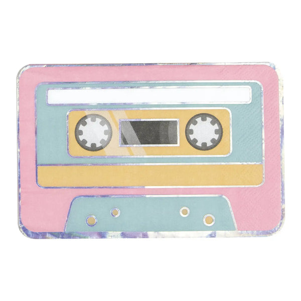 NAPKINS SMALL - PASTEL VINTAGE CASSETTE TAPE
