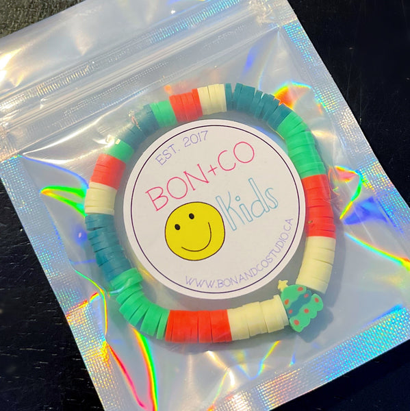 ARTISAN BRACELET - KIDS HEISHI CLAY BEAD CHRISTMAS