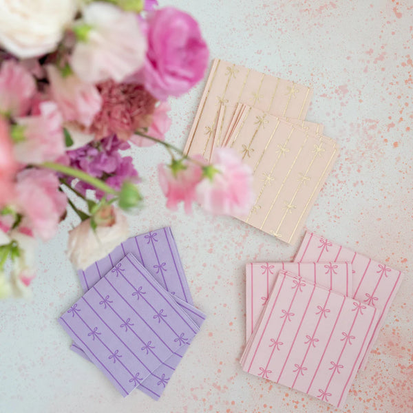 NAPKINS SMALL - PURPLE LILAC SIGNATURE BOW