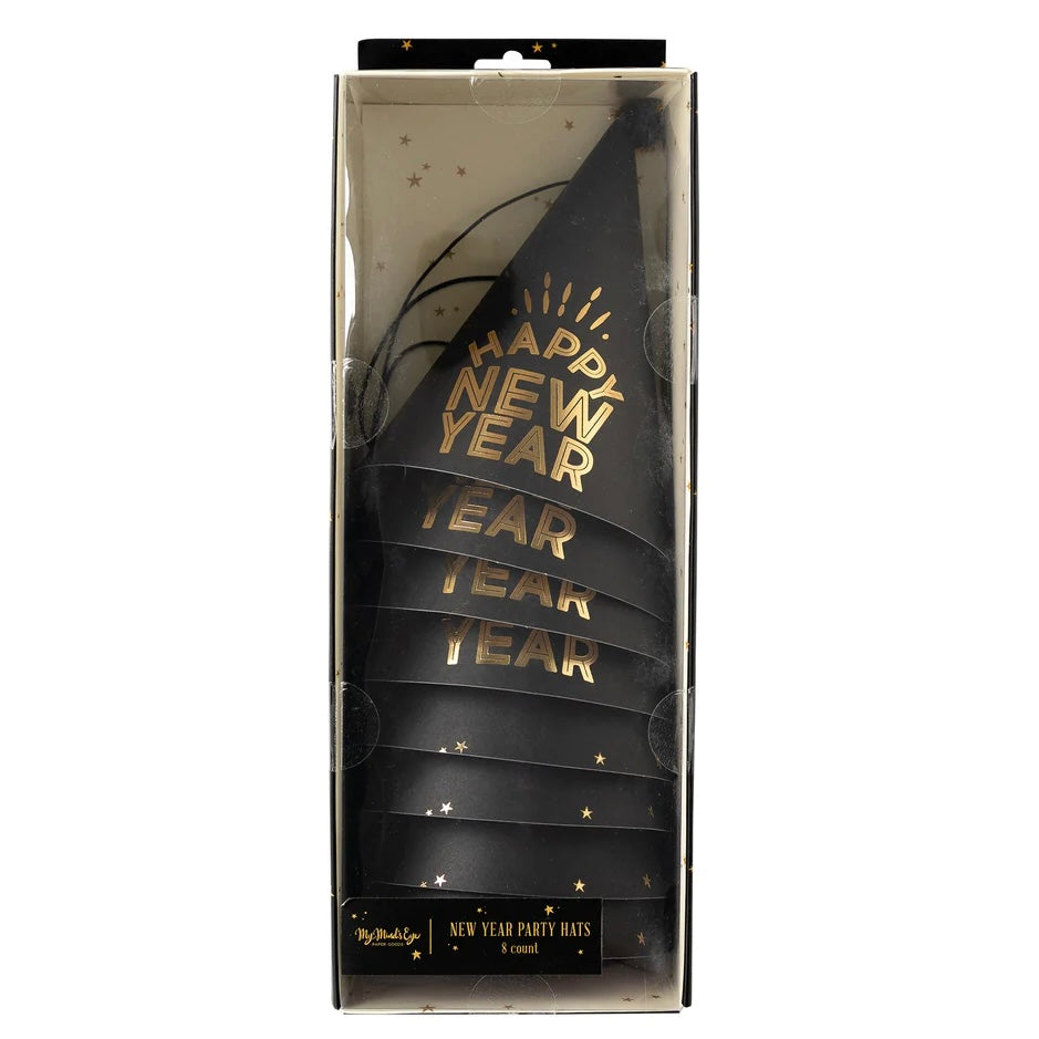 PARTY HATS - NEW YEARS EVE (Pack of 8)