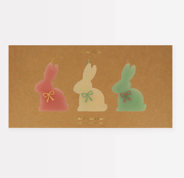 SPECIALTY CANDLES - PASTEL BUNNIES WITH BOW MERI MERI