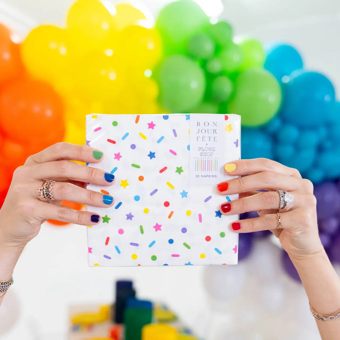 NAPKINS LARGE - MIXED RAINBOW SPRINKLES