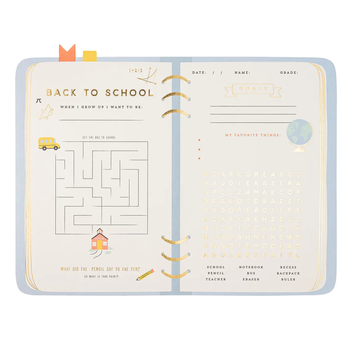 PLACEMATS - PLANNER BACK TO SCHOOL ACTIVITIES (Pack of 12)