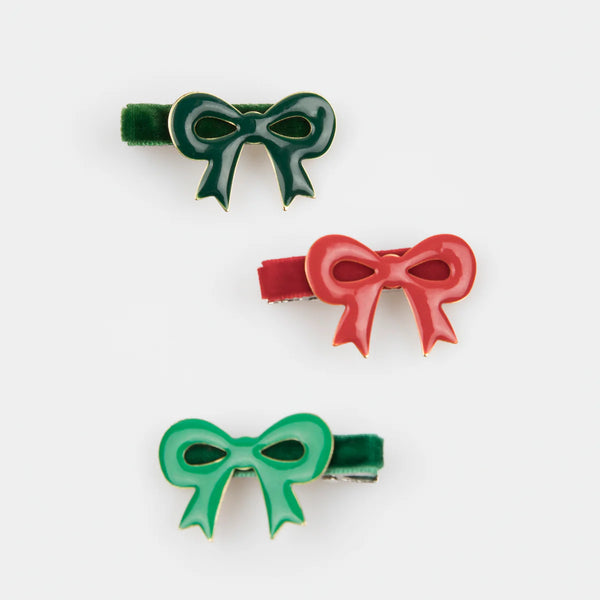 HAIR CLIPS - CHRISTMAS BOWS