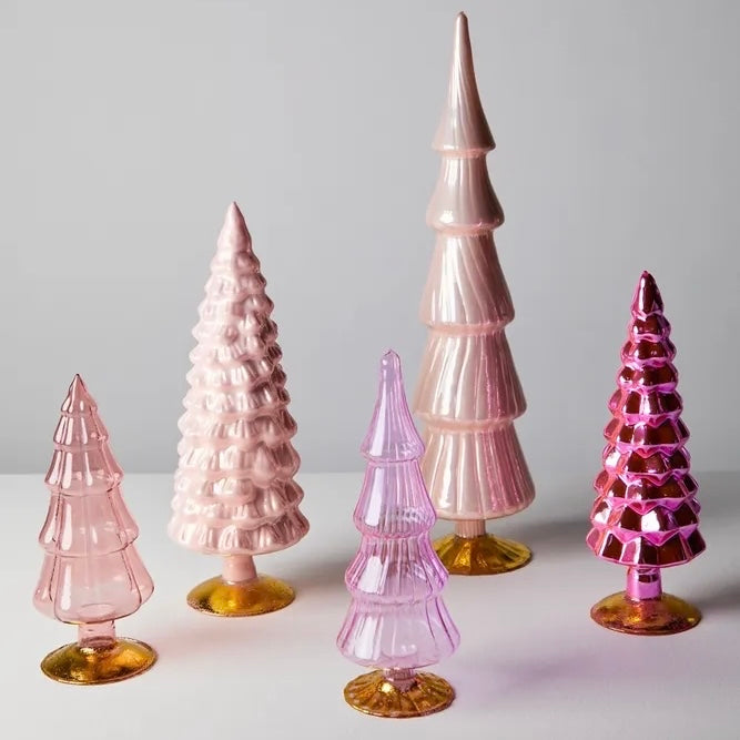 HEIRLOOM GLASS TREES - CODY FOSTER PINK HUE SET (set of 5)
