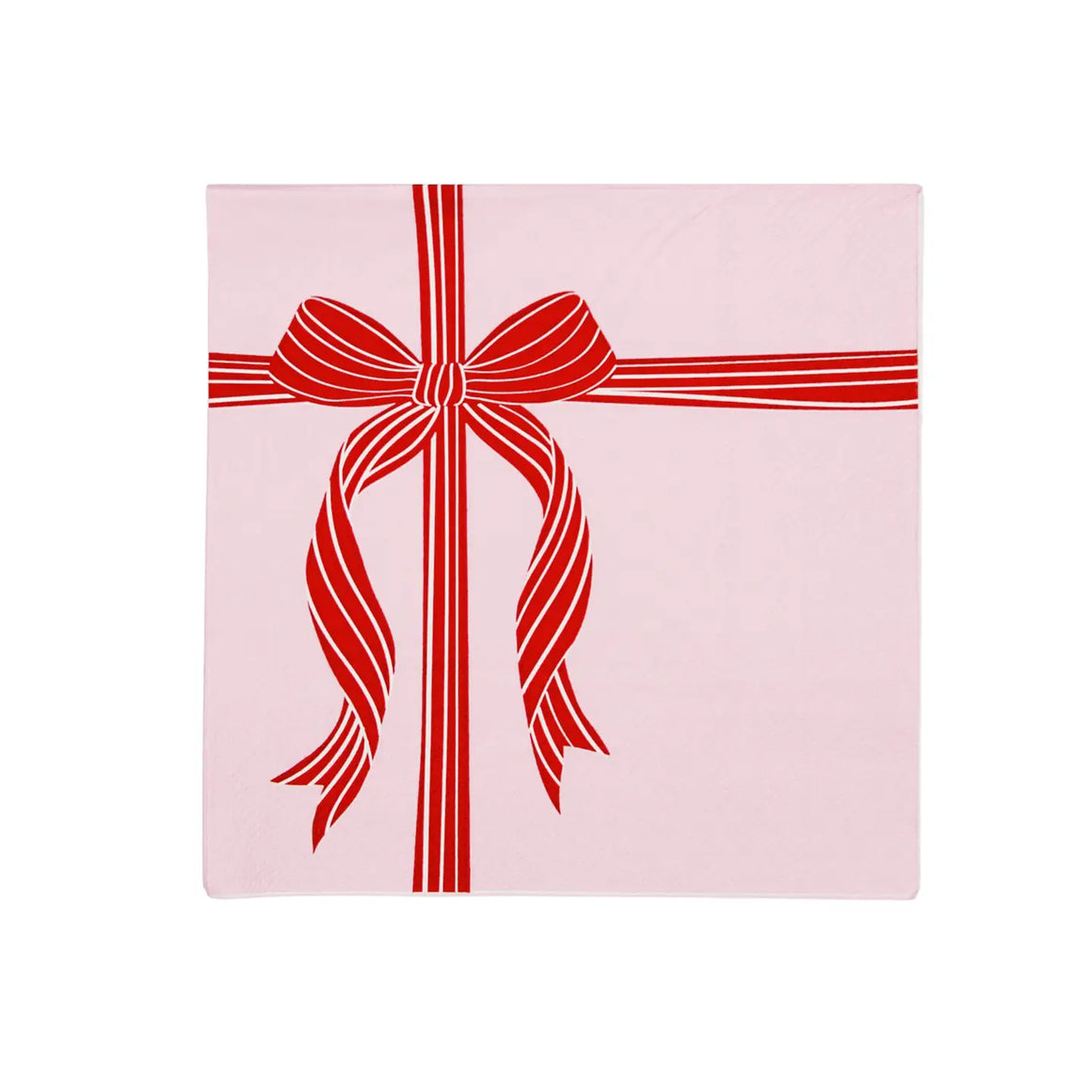 NAPKINS LARGE - PINK WITH RED BOW