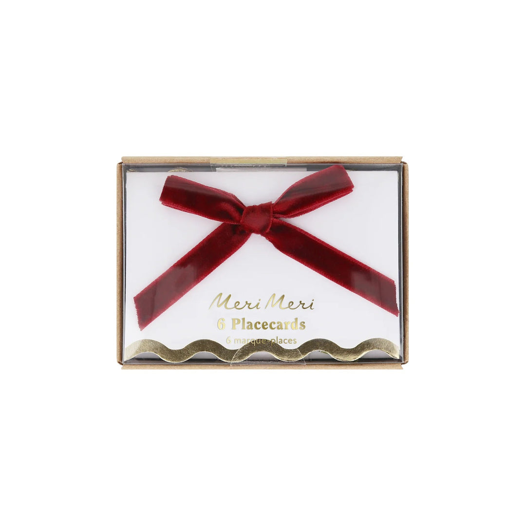 PLACE CARDS - BOW VELVET FALL MULTICOLOUR (set of 8)