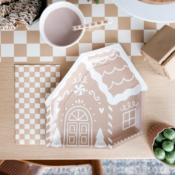 NAPKINS DINNER - BROWN CHECKERED