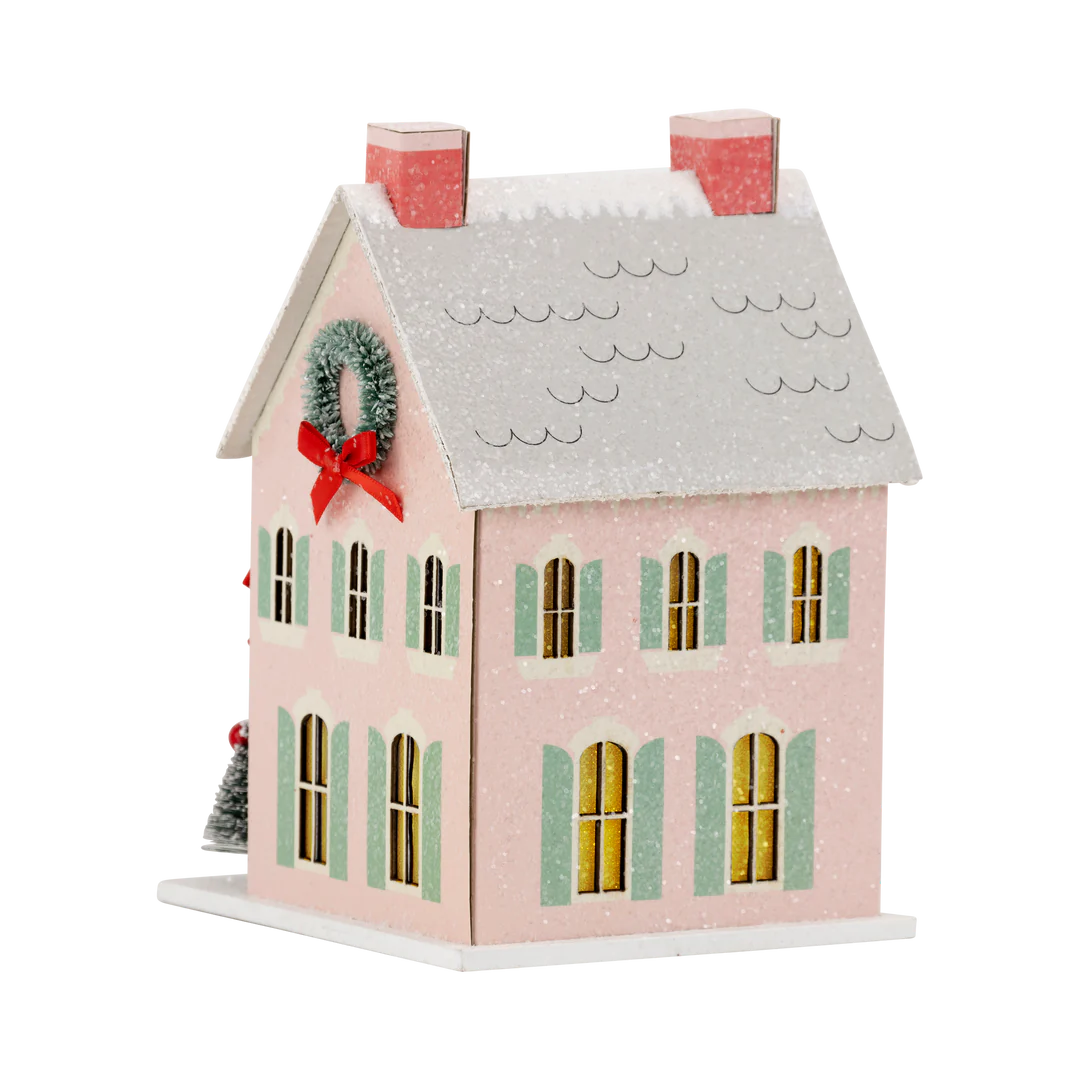 HEIRLOOM HOLIDAY DECOR - CHRISTMAS VILLAGE LIGHT-UP MERRY HOUSE