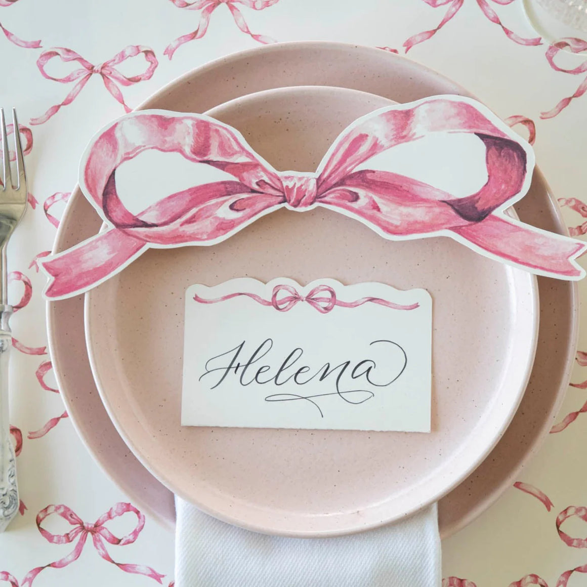 TABLE ACCENT - PINK BOW
