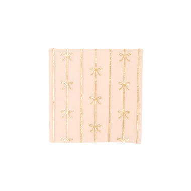 NAPKINS SMALL - PEACH + GOLD SIGNATURE BOW
