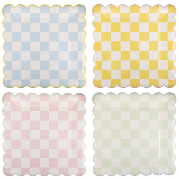 PLATES XL DINNER - PASTEL CHECKER