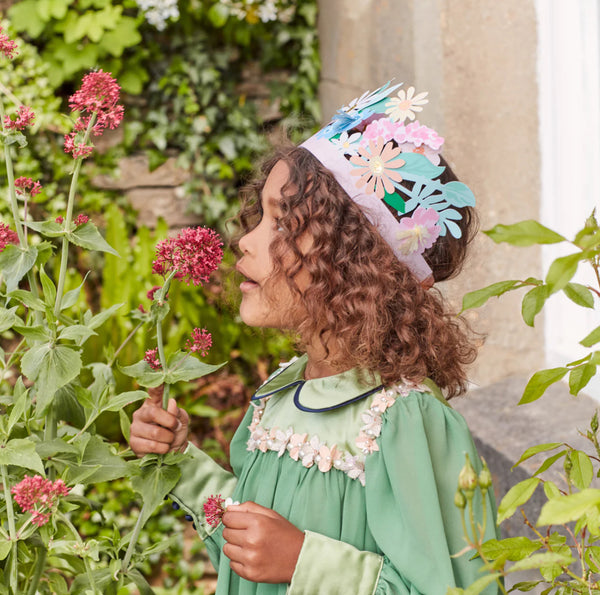 PARTY CROWNS + TIARAS - 3D FLOWER HEAD-DRESS (Pack of 8)