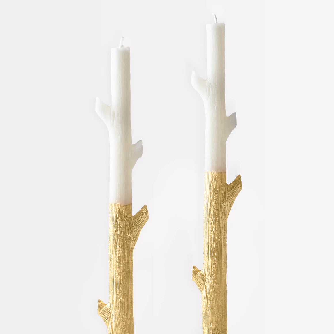 DINNER CANDLES - GOLD DIPPED STICK BRANCH MERI MERI (set of 2)