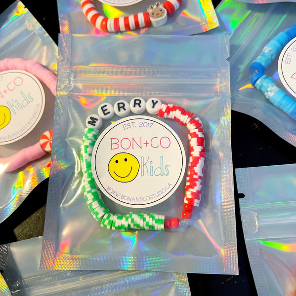 ARTISAN BRACELET - KIDS HEISHI CLAY BEAD CHRISTMAS