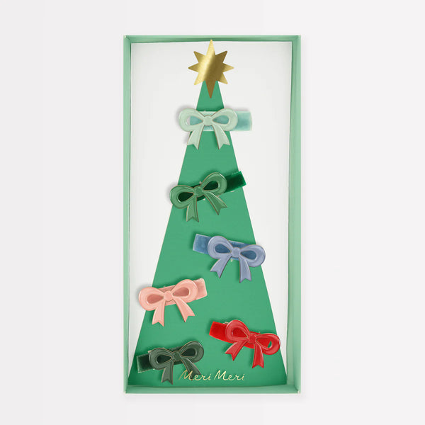 HAIR CLIPS - CHRISTMAS BOWS