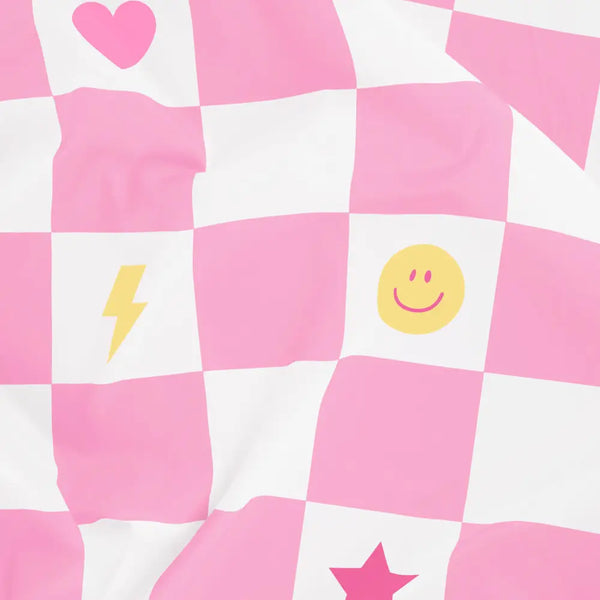 TABLECOVER FABRIC - PREPPY ICONS CHECK WASHABLE