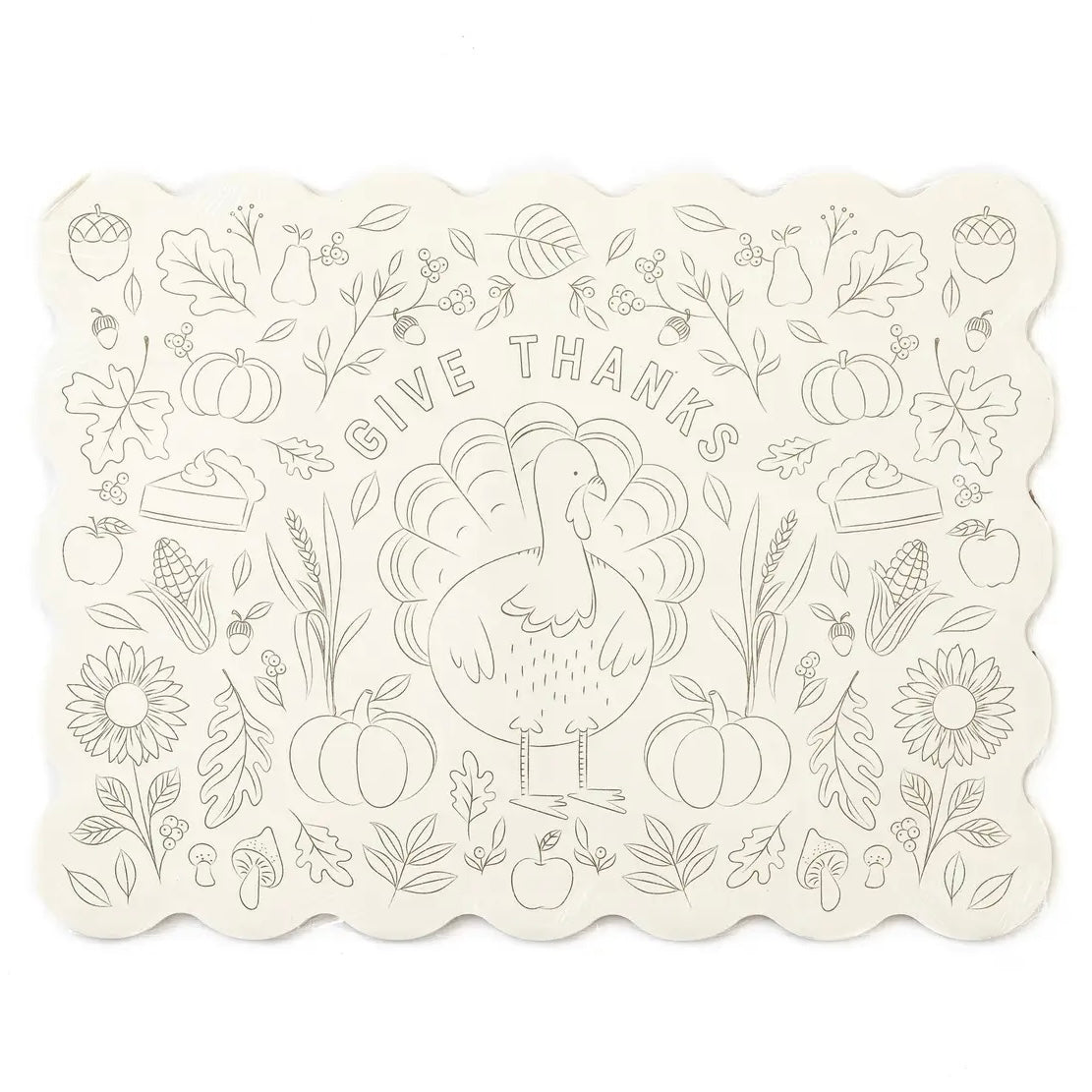 COLOURING PLACEMATS - THANKSGIVING HARVEST (Pack of 8)