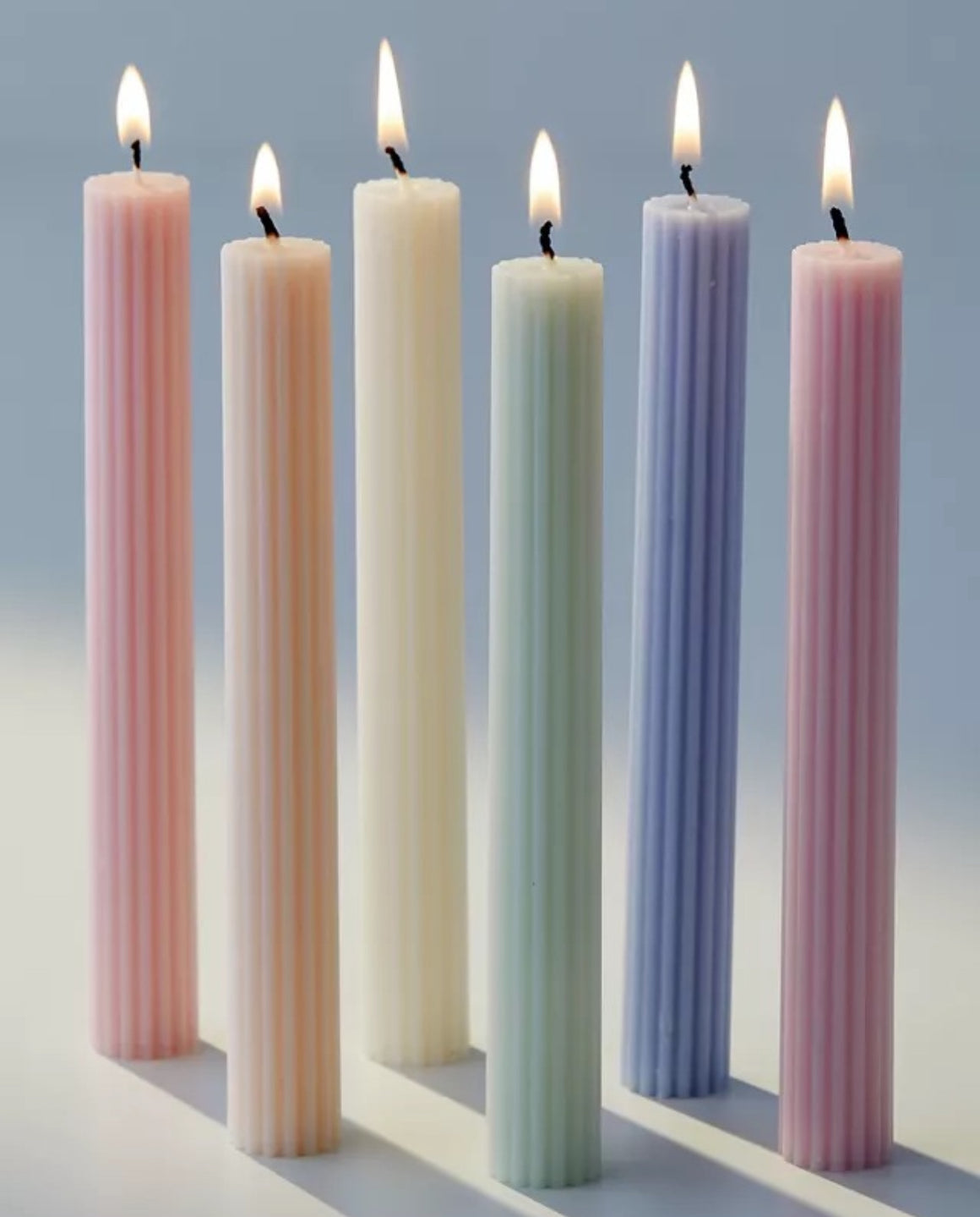 DINNER CANDLES - TAPER PASTEL MERI MERI (Pack of 12)