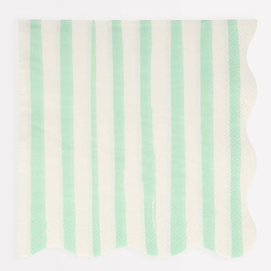 NAPKINS LARGE - GREEN MINT STRIPE