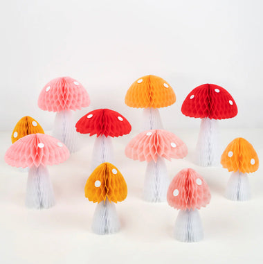 HONEYCOMB DECORATIONS - TOADSTOOL MUSHROOMS