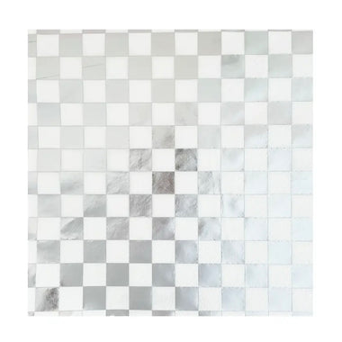 NAPKINS LARGE - SILVER CHECK IT DAZZLING DIAMOND