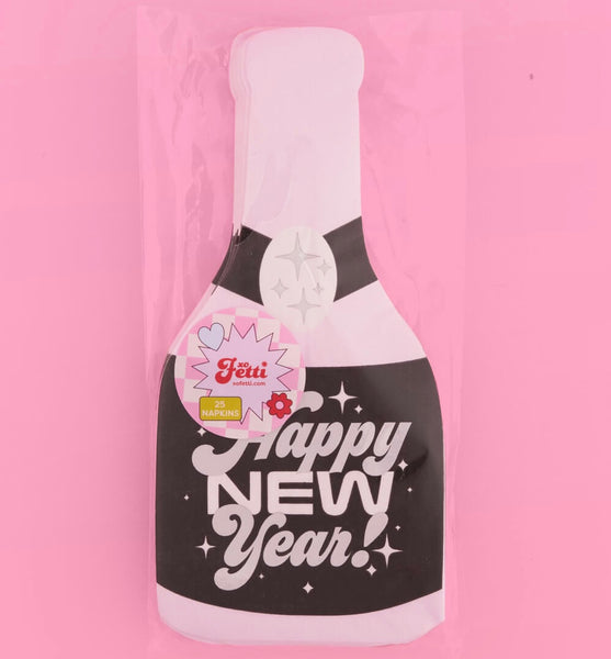 NAPKINS SMALL - NYE NEW YEARS RETRO CHAMPAGNE