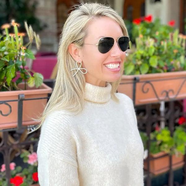 EARRINGS - STATEMENT BOWS PEARL