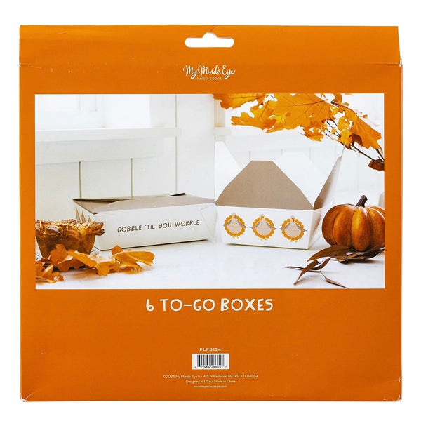 TO-GO TAKEOUT BOX - WOBBLE AND GOBBLE (pack of 6)