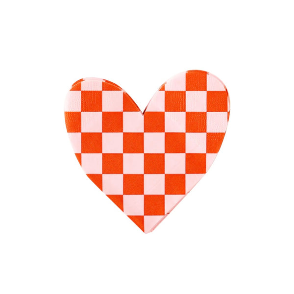 NAPKINS SMALL - VALENTINES CHECKERED HEART