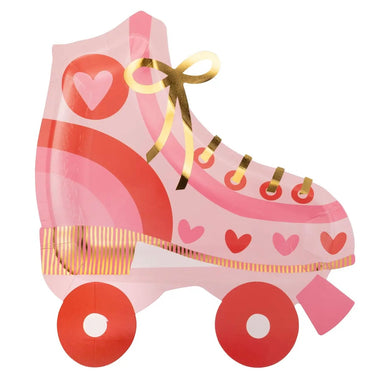 PLATES LARGE - MIXED RED, PINK & GOLD GROOVY RETRO ROLLERSKATE