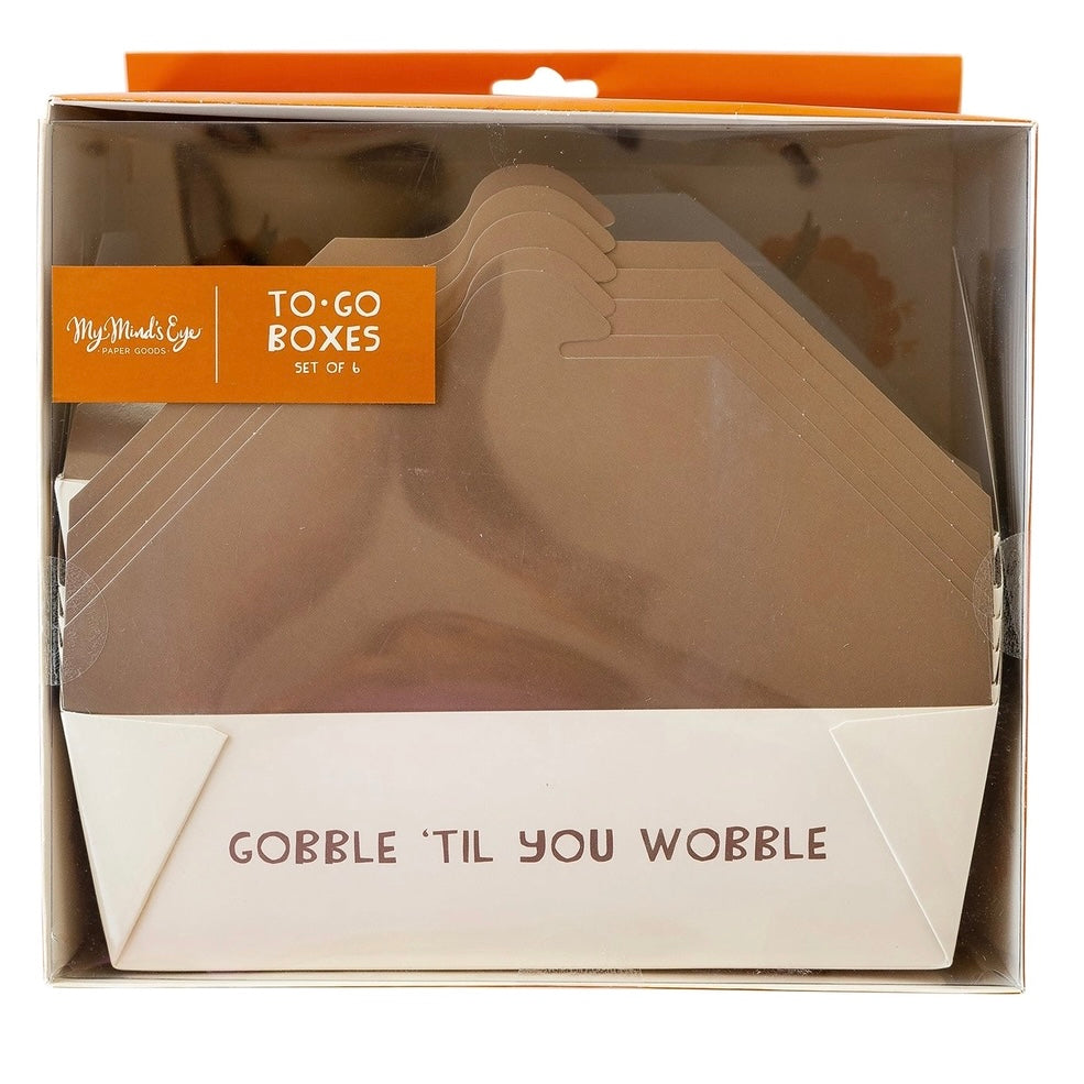 TO-GO TAKEOUT BOX - WOBBLE AND GOBBLE (pack of 6)