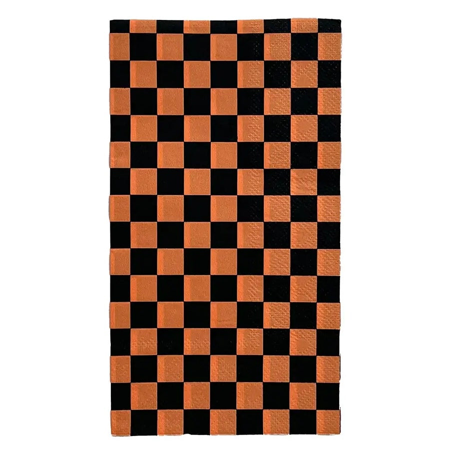 NAPKINS DINNER - ORANGE + BLACK CHECK IT