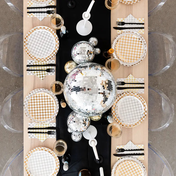 PLATES XL DINNER - GOLD CHECK IT CLASH