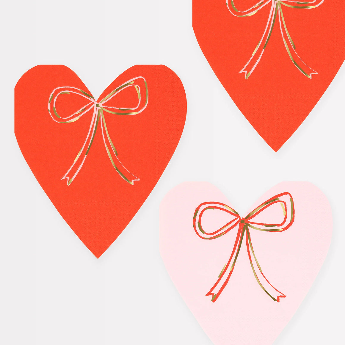 NAPKINS SMALL - VALENTINES HEART WITH BOW MERI MERI