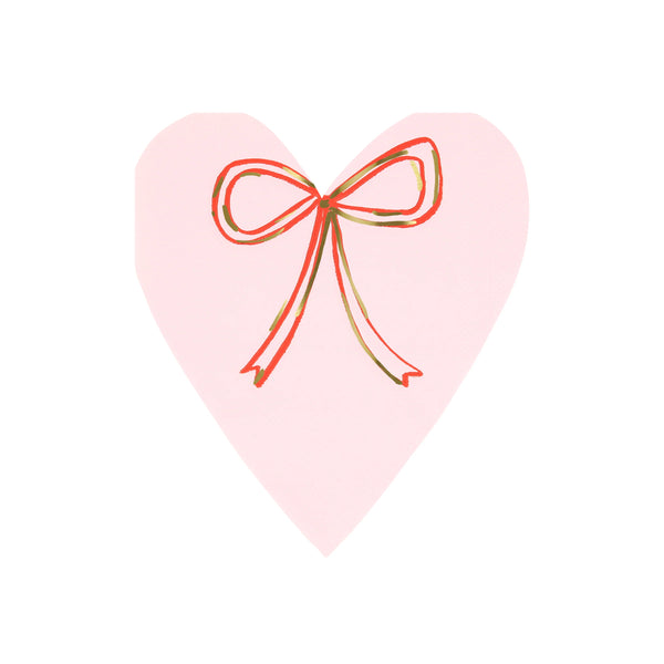 NAPKINS SMALL - VALENTINES HEART WITH BOW MERI MERI