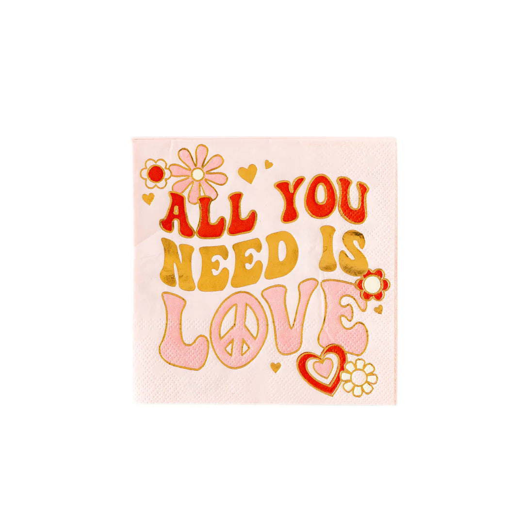 NAPKINS SMALL - VALENTINES ALL YOU NEED IS LOVE