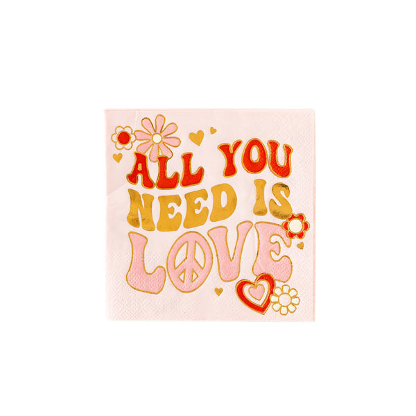 NAPKINS SMALL - VALENTINES ALL YOU NEED IS LOVE