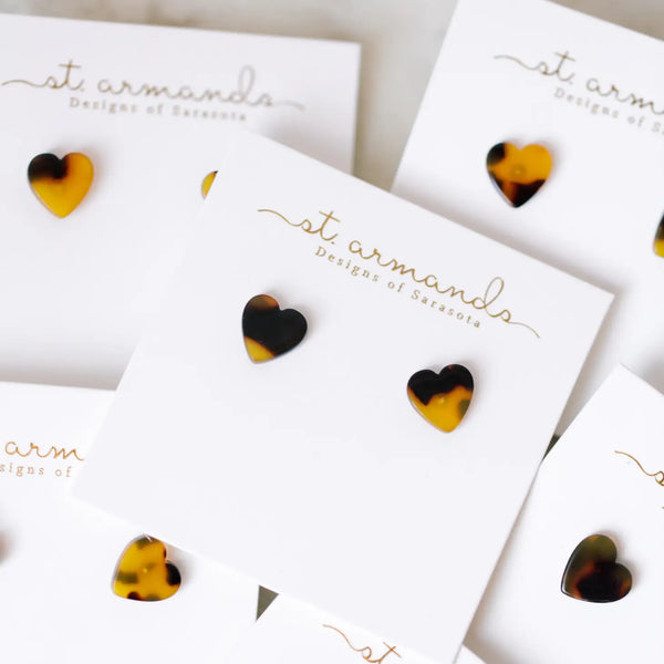 EARRINGS - TORTOISE HEARTS